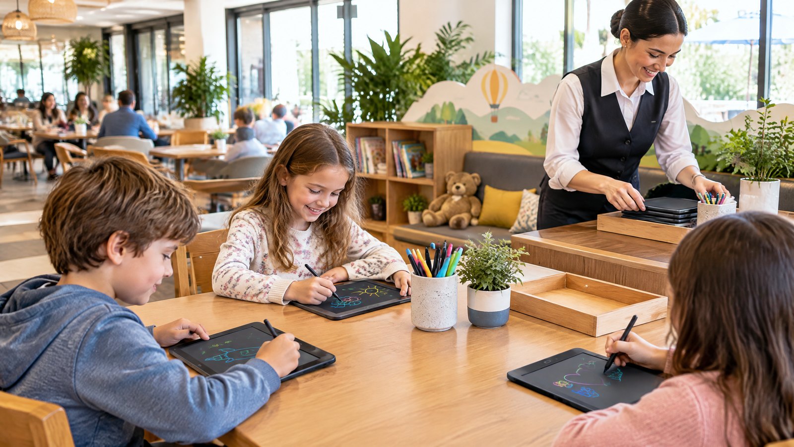 LCD Writing Tablets for Hotels, Restaurants, and Family Attractions: Guest Activity Programs editorial cover for LcdWritingTablet B2B buyers.