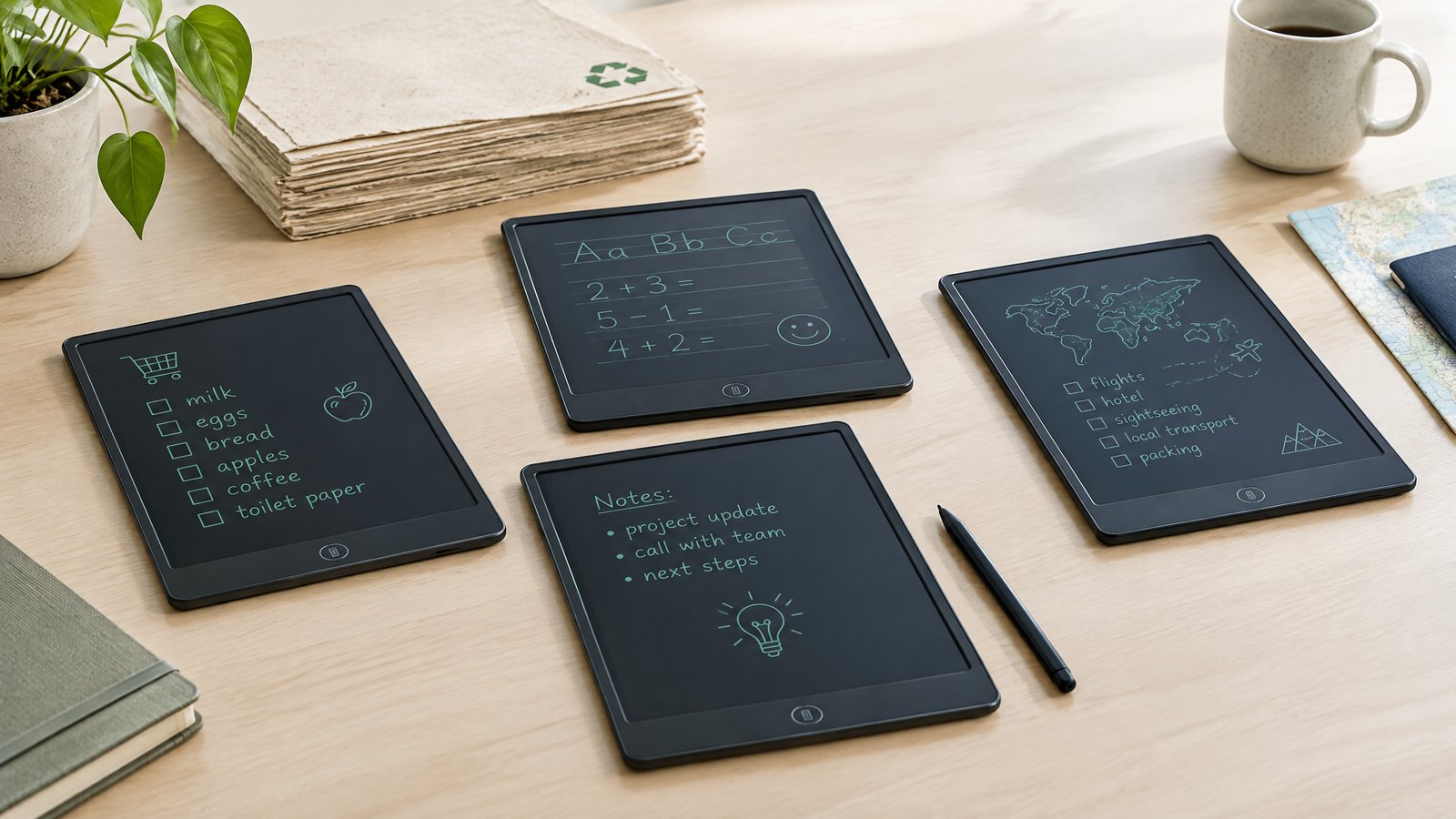 Paperless Writing Tablets: Benefits, Trade-Offs, and Use Cases editorial cover showing LCD writing tablets for B2B buyers.