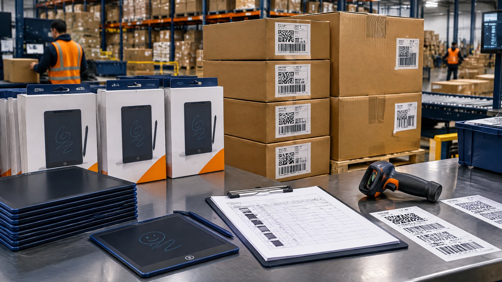 Amazon FBA LCD Writing Tablet Prep: Carton Labels, Receiving, and Inventory Controls editorial cover for LcdWritingTablet B2B buyers.